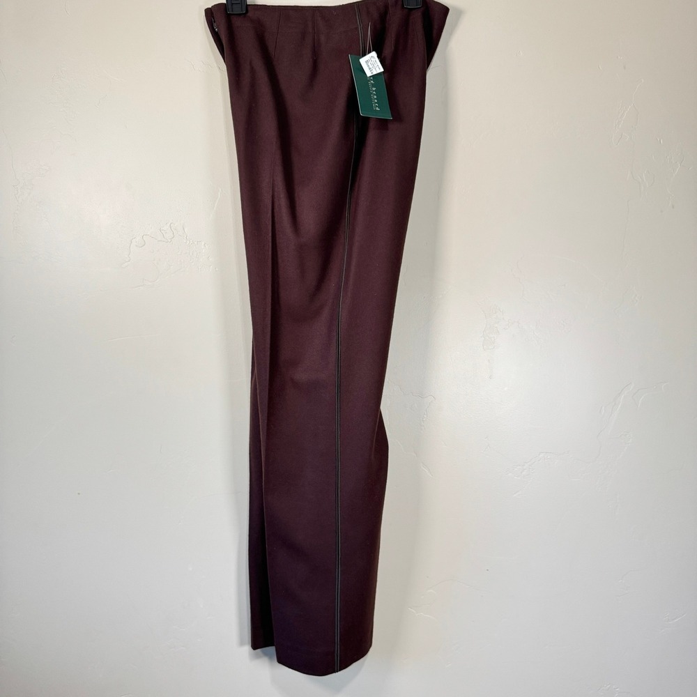 VTG NWT Harve Benard Wide Leg Chocolate Equestrian Pleated Trouser 6 Wool Tuxedo - Picture 2 of 16